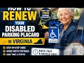 How to renew your disabled parking placard in Virginia