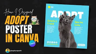 How I have designed Cat ADOPT Poster In Canva Flyer Design Canva Tutorial Rajesh
