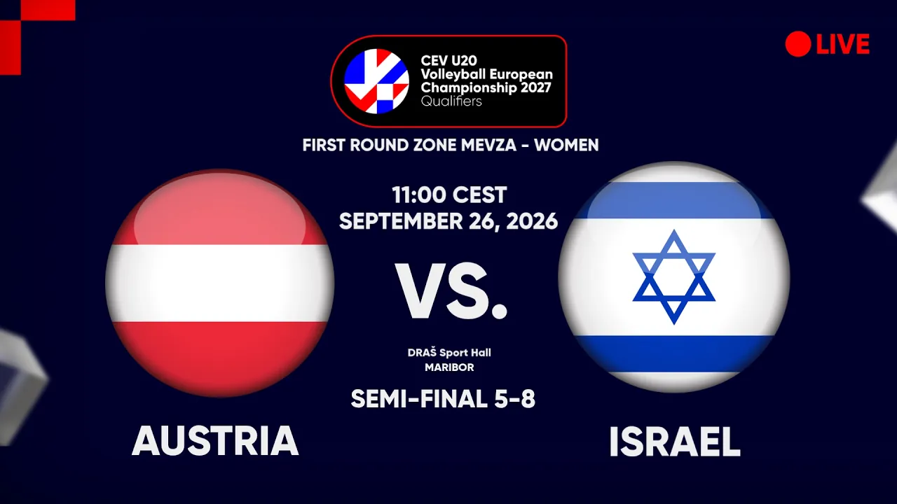 LIVE | AUSTRIA vs ISRAEL | CEV U20 EuroVolley 2027 Women | Qualifiers