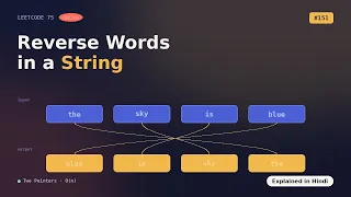 LeetCode 151 Reverse Words in a String Python Solution Explained in Hindi LeetCode 75