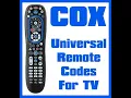 COX Universal Remote Codes How to program