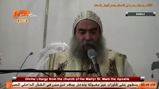 الإنجيل بصوت الأنبا يوأنس في القداس الإلهي عقب تسبحة كيهك من كنيسة القديس مار مرقس الرسول بأسيوط 