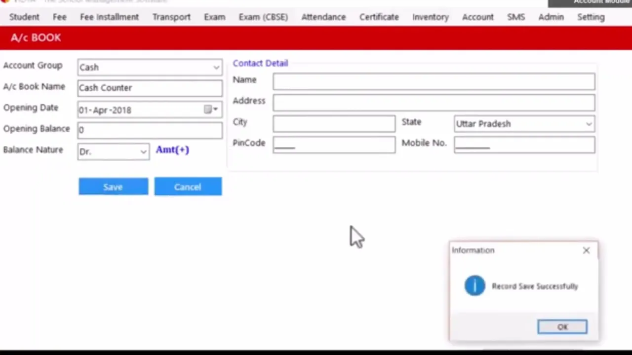 Create New Account (AC Book)
