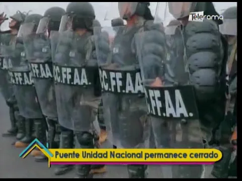 Puente Unidad Nacional permanece cerrado