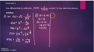 22th MAT183 - Linear Approximation Differential