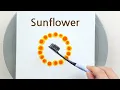 Download Lagu (446) How to paint a sunflower with a toothbrush | Fluid Acrylic for beginners | Designer Gemma77