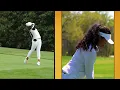 Amari Avery Golf Swing Slow Motion Split Screen