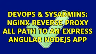 DevOps SysAdmins nginx reverse proxy all path to an express angular nodejs app