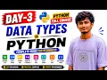 Day-3 Data Types in Python Telugu Python Full Course Learn Python for Beginners