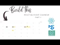 Build event calendar in react from scratch Part 1 Setting up the project