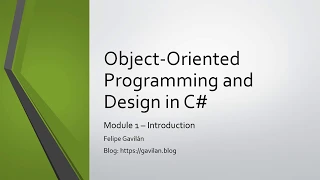 1-1 - Introduction to Module 1 Object-Oriented Programming and Design in C