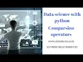 Data Science With Python Tutorial Comparison Operators rritec trainings