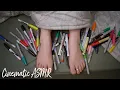 Drawing On My Feet ASMR STEREO - SUPER TICKLISH MANY GIGGLES She likes it so much