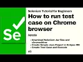 How to run selenium test case on chrome browser Chapter 3 Selenium tutorial for beginners