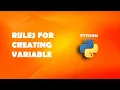 Rules for creating variable in Python Python Tutorials For Beginners In Hindi