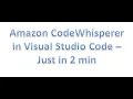 Free AI code generator - Amazon CodeWhisperer in Visual Studio Code