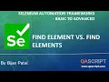 Selenium Automation Framework Tutorial - FindElement vs FindElements
