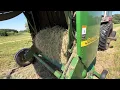 Bad Bearings and clogged balers rolling rounds with the JD 567 and IH 1086