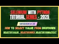 33 How to select a value from drop down menu in Selenium Python Selenium - Python Tutorial