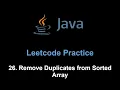 Leetcode 26 Remove Duplicates from Sorted Array Java