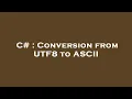 C Conversion from UTF8 to ASCII