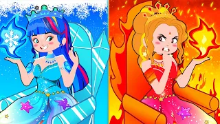 Sisters of Ice and Fire - Lisa and Anna’s Elemental Showdown! 💥❄️ | Poor Princess Life