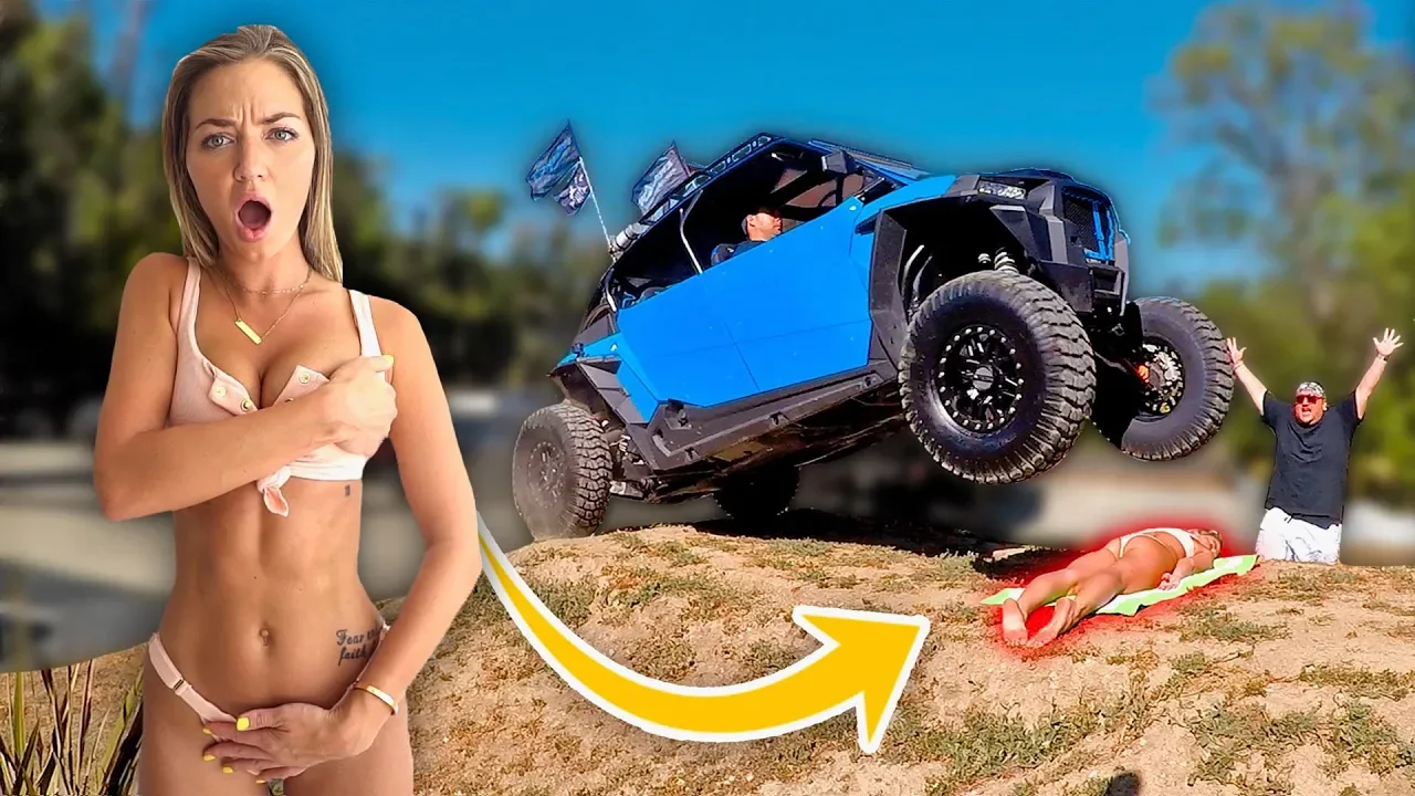 50 foot CAR JUMP OVER my GIRLFRIEND!! (SHE WAS PISSED)