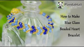 How to Make Blue Glass Beaded Heart Bracelet Beading With PandaHall
