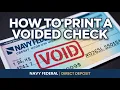 How to Print a Voided Check from Your Navy Federal Account Direct Deposit