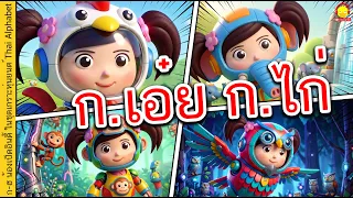 เพลง ก เอ๋ย ก ไก่ | ก - ฮ | น้องเป็ดอินดี้ในชุดเกราะหุ่นยนต์ | Robot & Thai Alphabet
