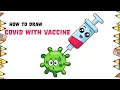 How To Draw Cartoon Coronavirus and Vaccine Syringe Easy