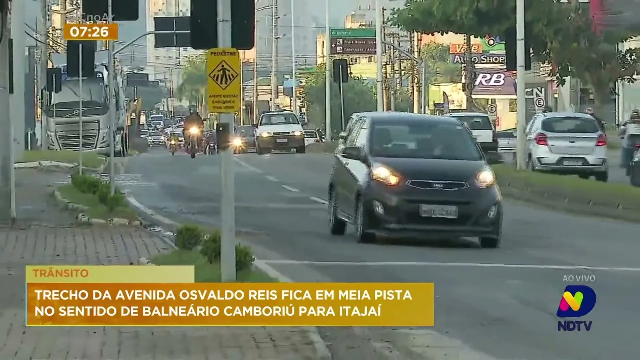 Trânsito em uma das principais avenidas de Itajaí é alterado nesta quarta-feira