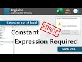 Constant Expression Required ERROR - Excel VBA