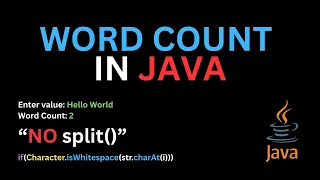 Java Word Count Program Without Split Method Count Words Using Logic