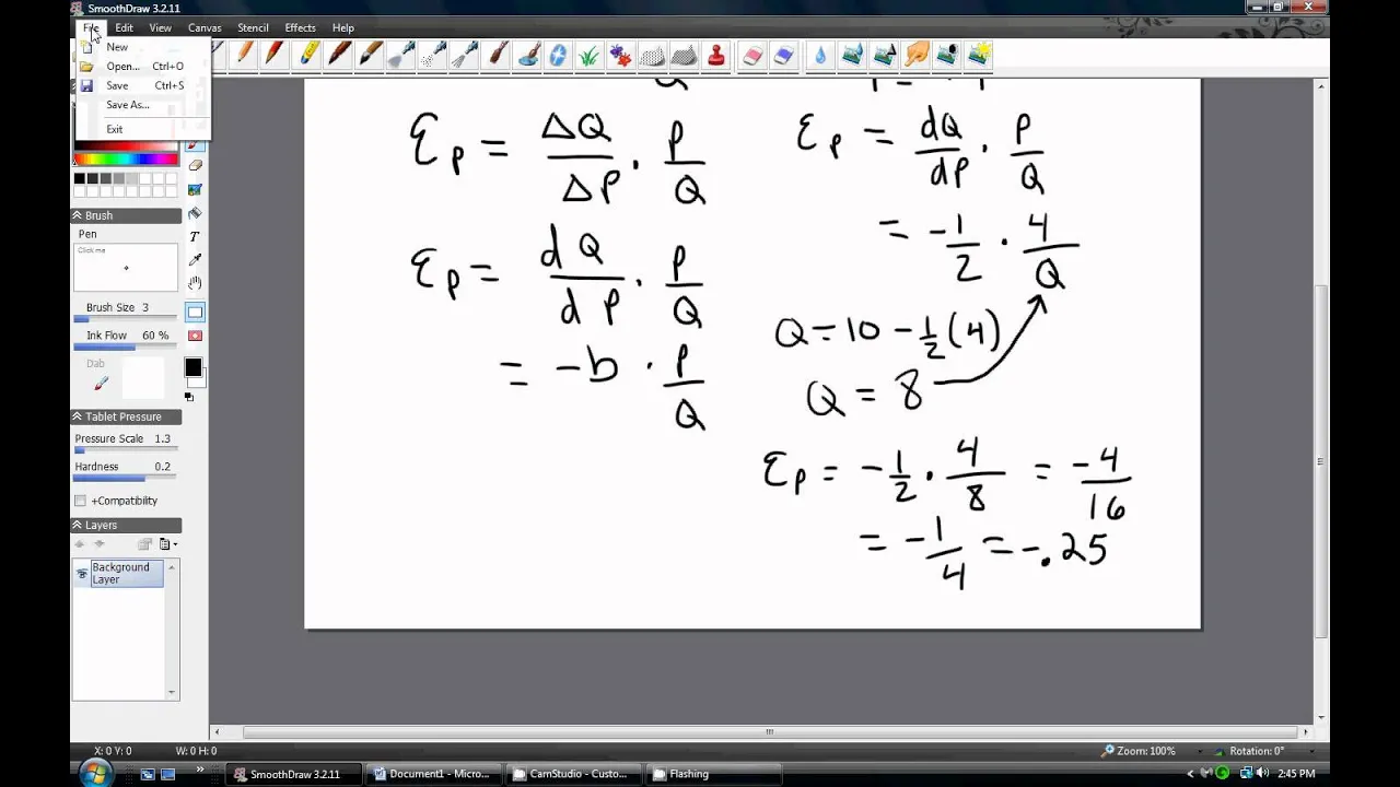 price elasticity of demand (calculus)