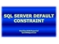 SQL Server Default Constraint