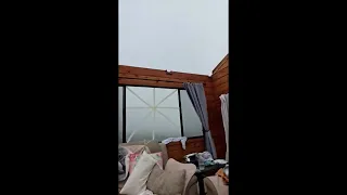 from inside house captures powerful storm ripping a Hawaii home s roof off Graphic Language