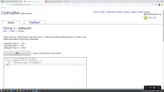 String-1 withoutX Java Solution Codingbat com