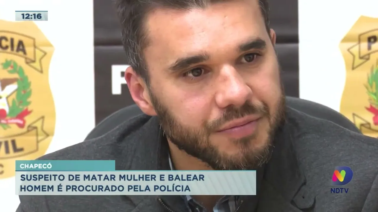 Suspeito de matar mulher e balear homem é procurado pela Polícia em Chapecó