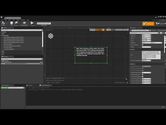[UE4][HorizonUI] HorizonDialogueMsgTextBlock  Tutorial01: Simple Dialogue