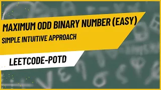 2864 Maximum Odd Binary Number Easy Leetcode POTD