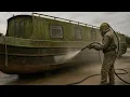 Download Lagu Sandblasting the hull of a wide beam canal house boat