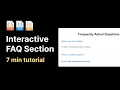 How to code interactive FAQ section using HTML CSS and JavaScript