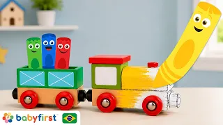 Turma das Cores: Aprenda as Cores com Veículos, Animais e Comidas Gostosas! | BabyFirst Brasil