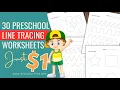 Tracing Practice Pre-Writing Worksheets Line Tracing Preschool Handwriting Toddler Practice