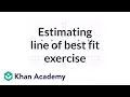 Estimating the line of best fit exercise Regression Probability and Statistics Khan Academy