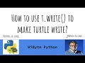 1 Paint with Turtle Enhancements How to use the t write method to make turtle write