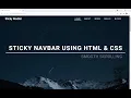 Sticky Navigation Bar on Scroll Using HTML CSS JS Smooth Scroll