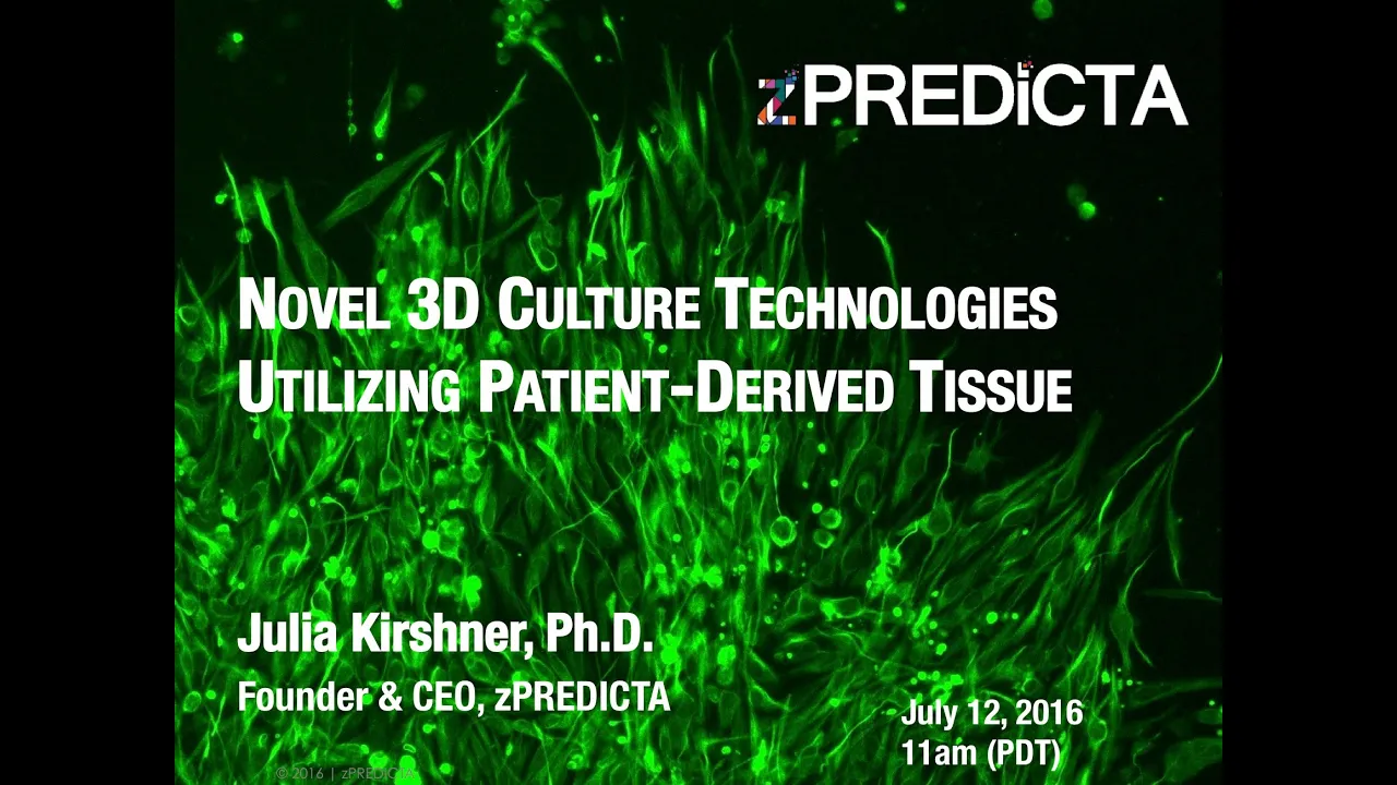 Novel 3D Culture Technologies Utilizing Patient-Derived Tissue