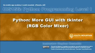 Python 11C More tkinter GUI RGB Color Mixer